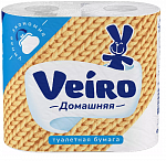 Туалетная бумага белая Домашняя 2-сл, Veiro, 4 рул.