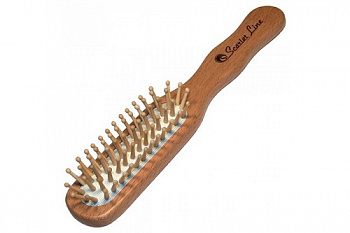Расческа для волос массажная с деревянными зубцами, Scarlet line (5206)