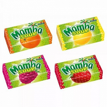 Конфеты жевательные Кислая, Mamba, 70 гр