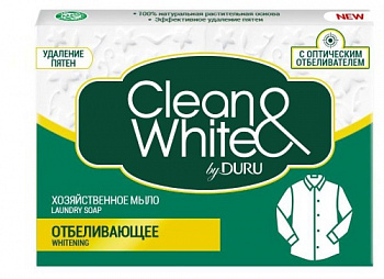 Мыло хозяйственное Отбеливающее, Duru Clean&White, 125 гр