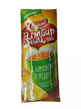 Чай имбирный с лимоном и медом+витамин С, Ekland, 1 сашет