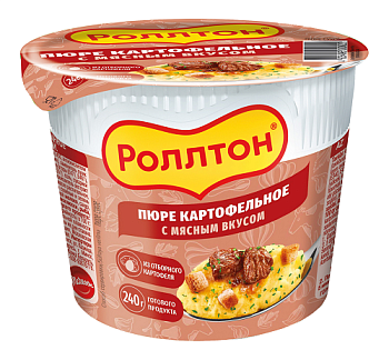 Пюре картофельное с мясным вкусом, Роллтон, 40 гр