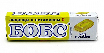 Карамель леденцовая со вкусом Меда и лимона и витамином С, Бобс, 35 гр