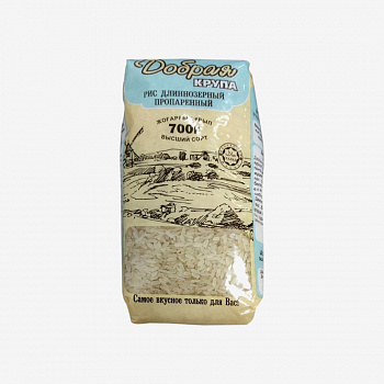 Рис длиннозёрный пропаренный, Добрая крупа, 700 гр