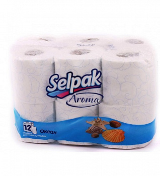 Туалетная бумага Океан, Selpak Aroma, 10+2 рул.