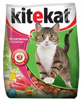 Корм для кошек Телятинка аппетитная, Kitekat, 350 гр.