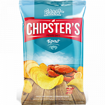 Чипсы картофельные со вкусом краба Chipsters`s, Flint, 100 гр.