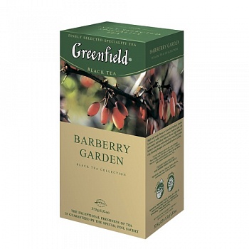 Чай черный байховый с ароматом барбариса Barberry Garden, Greenfield 25 пакетиков