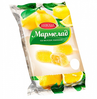 Мармелад со вкусом лимона, Азовская кондитерская фабрика, 300 гр