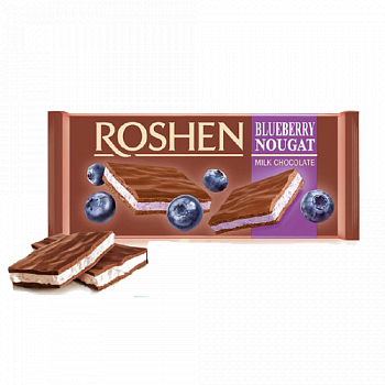 Шоколад молочный с черничной нугой, Roshen, 90 гр