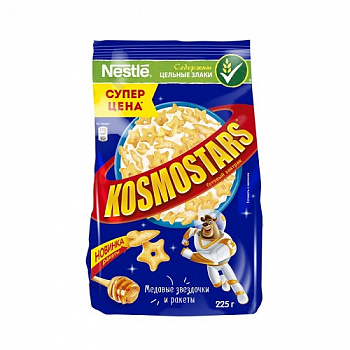 Готовый завтрак медовые звездочки и ракеты Kosmostars, Nestle, 225 гр