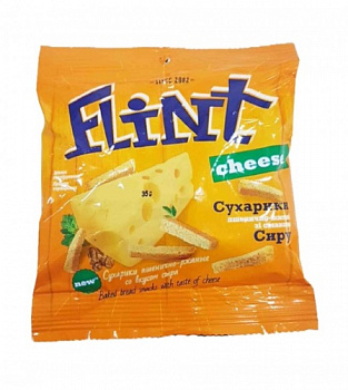 Сухарики пшенично-ржаные со вкусом сыра, Flint, 80 гр