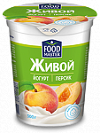 Живой йогурт Персик 1,5%, FoodMaster, 300 гр.