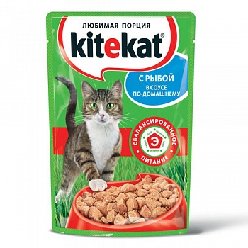 Корм для кошек с рыбой в соусе, Kitekat, 85 гр