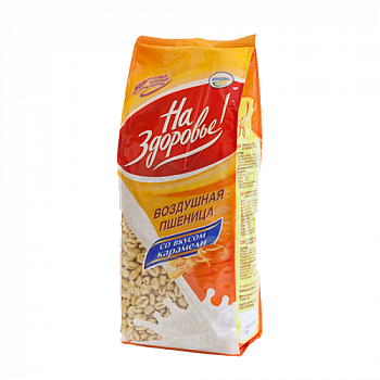 Воздушная пшеница со вкусом карамели, На здоровье! 100 гр