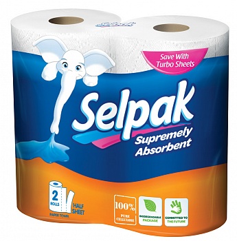 Полотенца бумажные, Selpak, 2 рул.