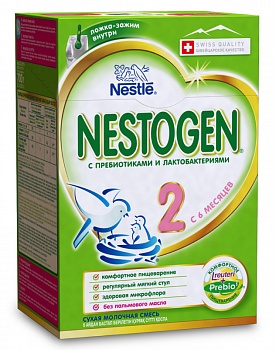 Смесь сухая молочная с пребиотиками и лактобактериями 2 (с 6 месяцев), Nestogen, 700 гр