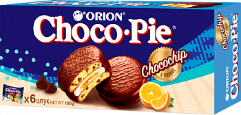 Печенье с зефирной прослойкой в шоколадной глазури Orange, Choco Pie, 6 х 30 гр.