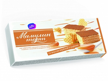 Вафельный торт «Мамулин торт» с начинкой со вкусом вареной сгущенки, Konti, 220 гр.