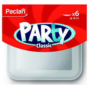 Paclan Party тарелки пластиковые белые квадратные 180 мм, 6 шт.