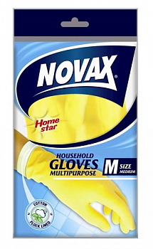 Перчатки резиновые упрочненные M/средн., Novax, 1 пара