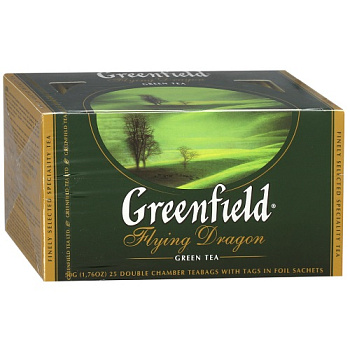 Чай Зеленый байховый Flying Dragon, Greenfield, 25 пакетиков