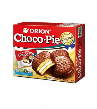 Печенье с зефирной прослойкой в шоколадной глазури, Choco Pie, 12 х 30 гр.
