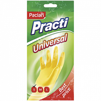 Перчатки резиновые желтые размер L/бол., Paclan Universal, 1 пара