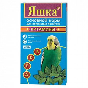 Корм для попугаев+витамины (карт. уп.), Яшка, 450 гр