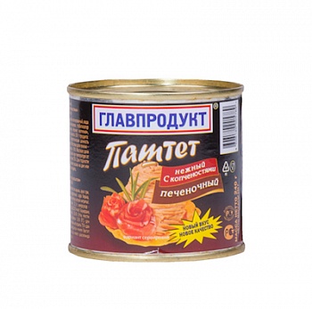 Паштет печеночный нежный с копченостями, Главпродукт, 240 гр.