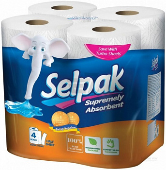 Полотенца бумажные, Selpak, 4 рул.