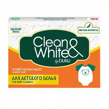 Мыло хозяйственное для детского белья, Duru Clean&White, 125 гр