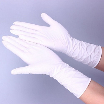 Перчатки резиновые M\средн. (белые), 1 пара