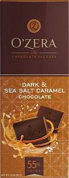 Шоколад «O`Zera» Dark&Sea salt caramel, Яшкино, 90 гр
