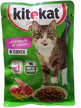 Корм для кошек Лакомый ягненок в соусе, Kitekat, 85 гр
