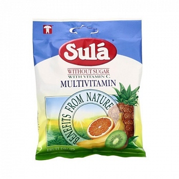 Карамель леденцовая без сахара Мультивитамин, Sula, 60 гр