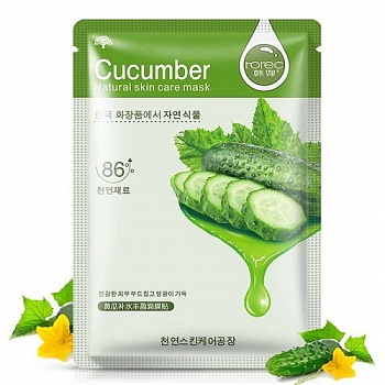 Тканевая маска для лица с экстрактом огурца Cucumber, Dabo