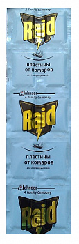 Пластины от комаров для электрофумигатора Регуляр (без запаха), Raid, 10 шт