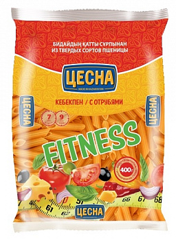 Макароны Fitness из твердых сортов пшеницы Перья, Цесна, 400 гр