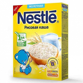 Каша молочная рисовая с 4 месяцев (1 ступень), Nestle, 220 гр