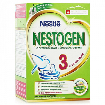 Смесь сухая молочная с пребиотиками и лактобактериями 3 (с 12 месяцев), Nestogen, 700 гр