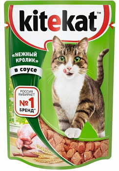 Корм для кошек Нежный кролик в соусе, Kitekat, 85 гр