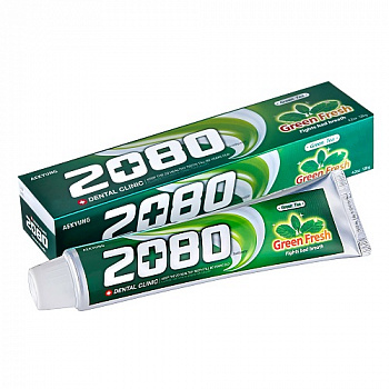 Зубная паста освежающая Dental Clinic 2080 Зеленый чай, Aekyung, 120 гр