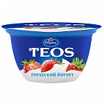 Йогурт греческий Teos Клубника 2%, Савушкин, 140 гр