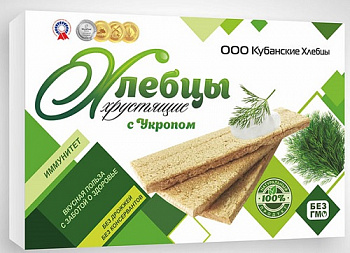 Хлебцы хрустящие с укропом, Кубанские хлебцы, 100 гр
