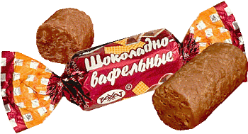 Конфеты Батончики Шоколадно-вафельные, Рахат, 19 штук (250 гр. ± 10 гр.)
