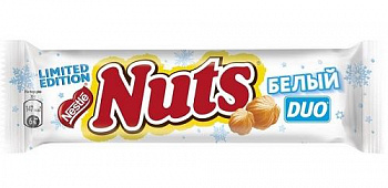 Батончик c цельным Фундуком в белом шоколаде White Edition, Nuts, 60 гр