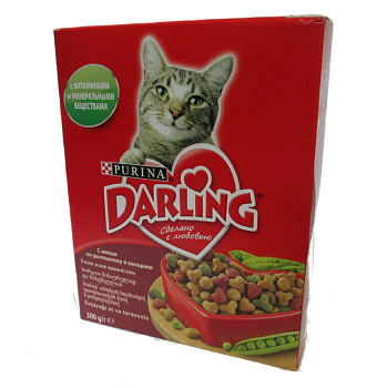 Корм сухой для кошек с мясом по-домашнему и овощами, Darling, 300 гр