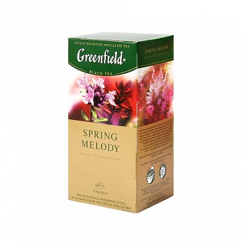 Чай черный байховый с ароматом фруктов и трав Spring Melody, Greenfield 25 пакетиков