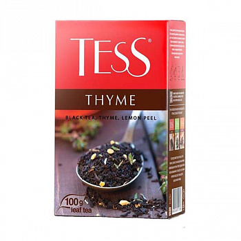 Чай черный с чабрецом и цедрой лимона Thyme, Tess, 100 гр